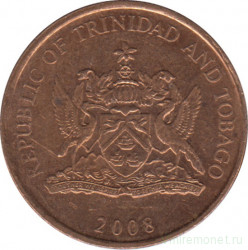 Монета. Тринидад и Тобаго. 5 центов 2008 год.