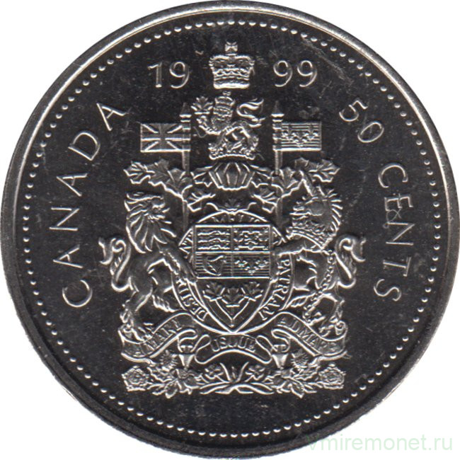 Монета. Канада. 50 центов 1999 год.