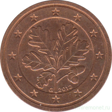 Монета. Германия. 2 цента 2012 год. (G).