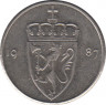  Монета. Норвегия. 50 эре 1987 год. ав.