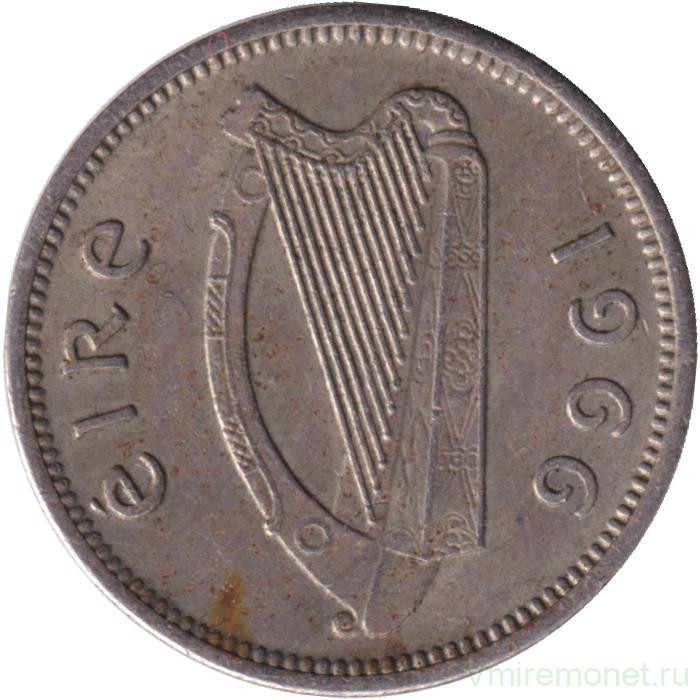 Монета. Ирландия. 3 пенса 1966 год.