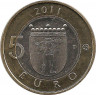 Монета. Финляндия. 5 евро 2011 год. Исторические регионы Финляндии. Лапландия. 