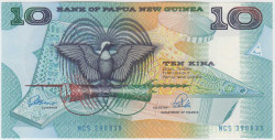 Банкнота. Папуа - Новая Гвинея. 10 кин 1989 - 1992 года. Тип 9b.