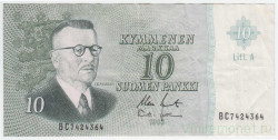 Банкнота. Финляндия. 10 марок 1963 год. Тип 104a(54).