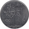 Монета. Италия. 100 лир 1984 год. ав.
