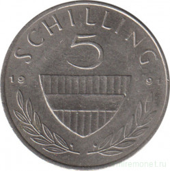 Монета. Австрия. 5 шиллингов 1991 год.