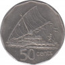 Монета. Фиджи. 50 центов 1987 год. ав.