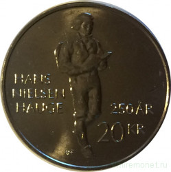 Монета. Норвегия. 20 крон 2021 год. 250 лет со дня рождения Ханса Нильсена Хауге.
