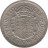  Монета. Великобритания. Полкроны (2.5 шиллинга) 1960 год. ав.