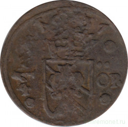Монета. Швеция. 1/4 эре 1637 год.
