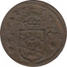 2-й вариант. Монета. Швеция. 1/4 эре 1637 год. ав.
