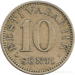 Монета. Эстония. 10 сентов 1931 год.
