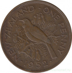 Монета. Новая Зеландия. 1 пенни 1952 год.