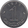  Монета. Франция. 1 сантим 1973 год. ав.
