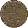 Аверс. Монета. Финляндия. 20 пенни 1978 год.