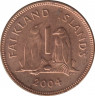 Монета. Фолклендские острова. 1 пенни 2004 год. ав.