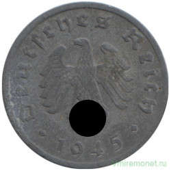 Монета. Германия. Третий Рейх. 1 рейхспфенниг 1945 год. Монетный двор - Берлин (А).