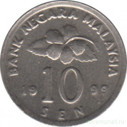 Монета. Малайзия. 10 сен 1999 год.