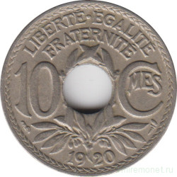 Монета. Франция. 10 сантимов 1920 год.