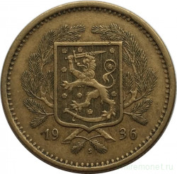 Монета. Финляндия. 20 марок 1936 год.