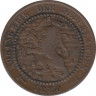 Монета. Нидерланды. 1 цент 1880 год. ав.