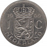 Монета. Нидерланды. 1 гульден 1969 год. Рыба. ав.