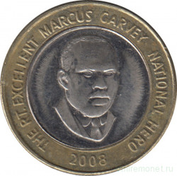 Монета. Ямайка. 20 долларов 2008 год. (немагнитная).