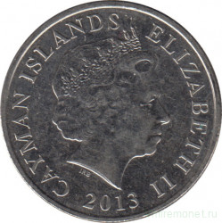 Монета. Каймановы острова. 25 центов 2013 год.