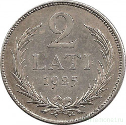 Монета. Латвия. 2 лата 1925 год.