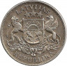 Реверс.Монета. Латвия. 2 лата 1925 год.