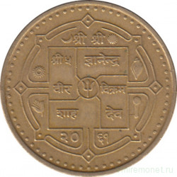 Монета. Непал. 1 рупия 2004 (2061) год.