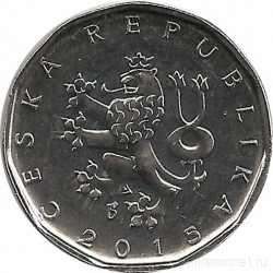 Монета. Чехия. 2 кроны 2015 год.