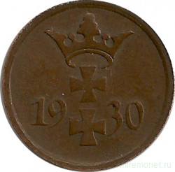 Монета. Польша. Данциг. 1 пфенниг 1930 год.
