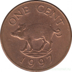 Монета. Бермудские острова. 1 цент 1997 год.
