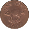 Монета. Бермудские острова. 1 цент 1997 год. ав.