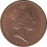 Монета. Бермудские острова. 1 цент 1997 год. рев.
