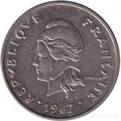 Монета. Новые Гебриды (Вануату). 20 франков 1967 год. 