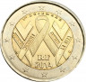 Монета. Франция. 2 евро 2014 год. Международный день борьбы со СПИДом. ав