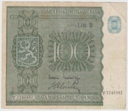 Банкнота. Финляндия. 100 марок 1945 год.