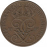Аверс. Монета. Швеция. 5 эре 1937 год.