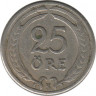 Монета. Швеция. 25 эре 1947 год (никелевая бронза). рев