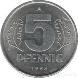 Монета. ГДР. 5 пфеннигов 1988 год.