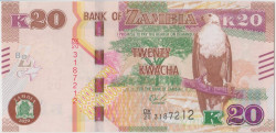 Банкнота. Замбия. 20 квач 2020 год. Тип 59.
