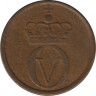  Монета. Норвегия. 2 эре 1958 год. рев