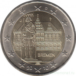 Монета. Германия. 2 евро 2010 год. Бремен (J).