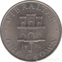 Монета. Гибралтар. 1 крона 1970 год.
