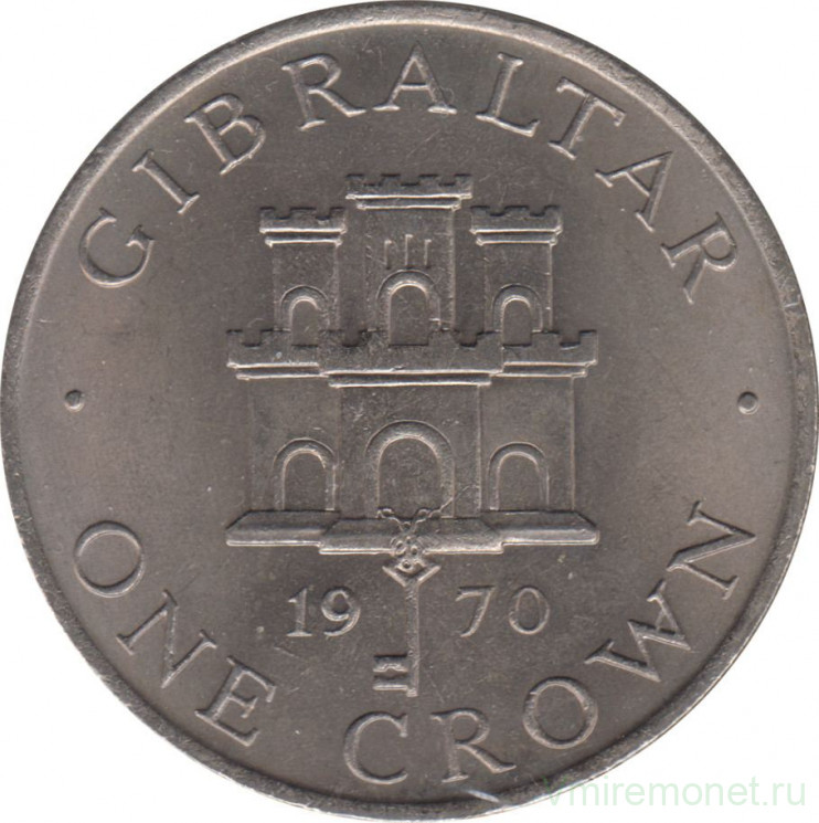 Монета. Гибралтар. 1 крона 1970 год.