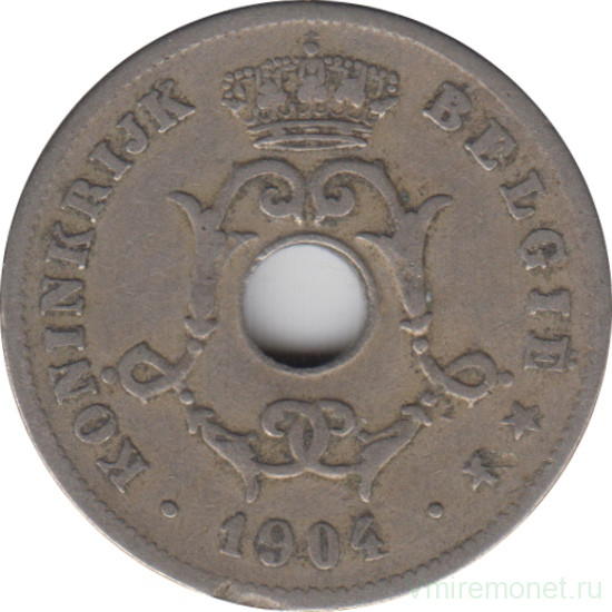 Монета. Бельгия. 10 сантимов 1904 год. BELGIE.