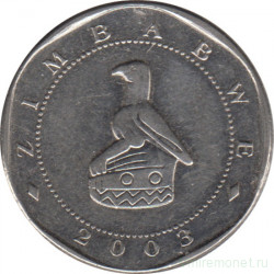Монета. Зимбабве. 10 долларов 2003 год.