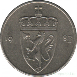 Монета. Норвегия. 50 эре 1983 год.
